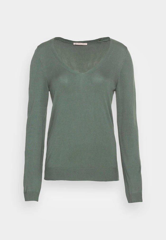 Pulls De Golf ANNA FIELD Anna Field Open V Neck Jumper Vert Femme | BBU-7625363